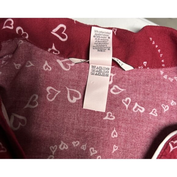 Victoria's Secret Pajama Set Red White Hearts Valentine's Day Size L - Picture 6 of 9
